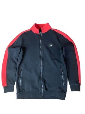Bertigo Men's Luxury Track Jacket Black Red Full Zip Size Small